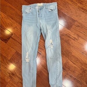 Free People Skinny Light Blue Distressed Women Jeans Sz 29